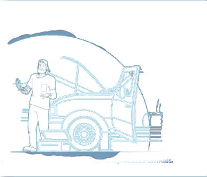 Young male Hep C patient with car icon